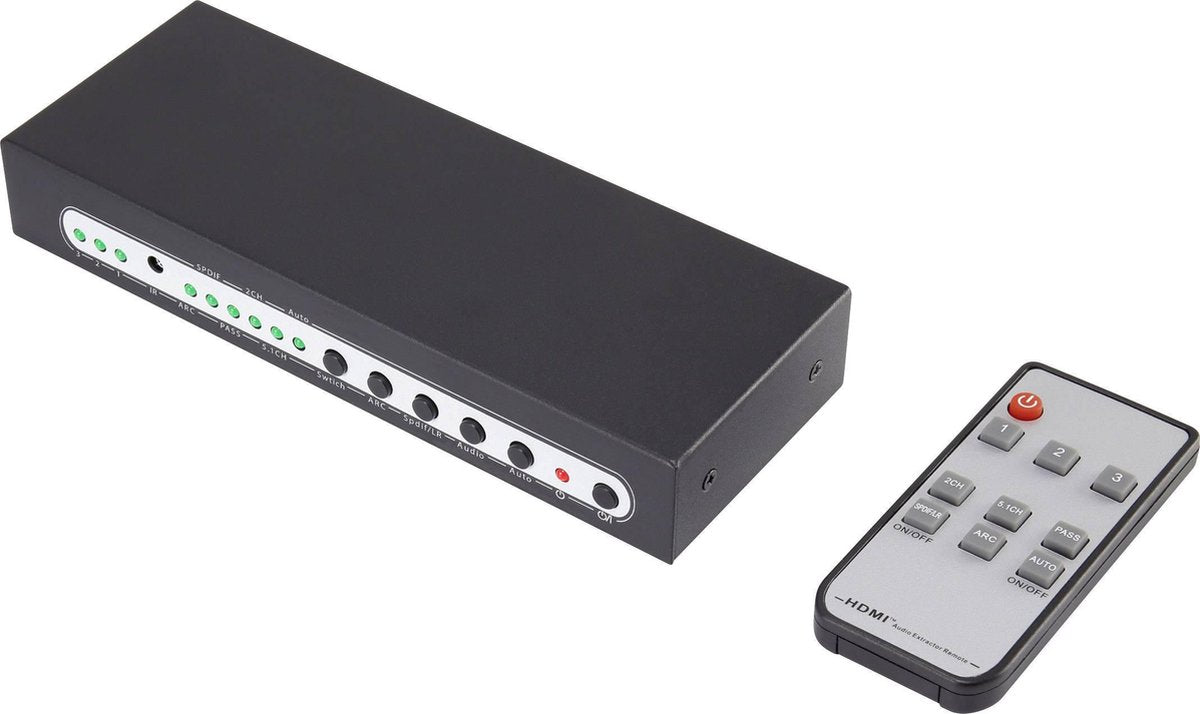 SpeaKa Professional SP-5441116 HDMI-Switch – 3-poorten voor UHD 4K & 3D-weergave met afstandsbediening en ARC
