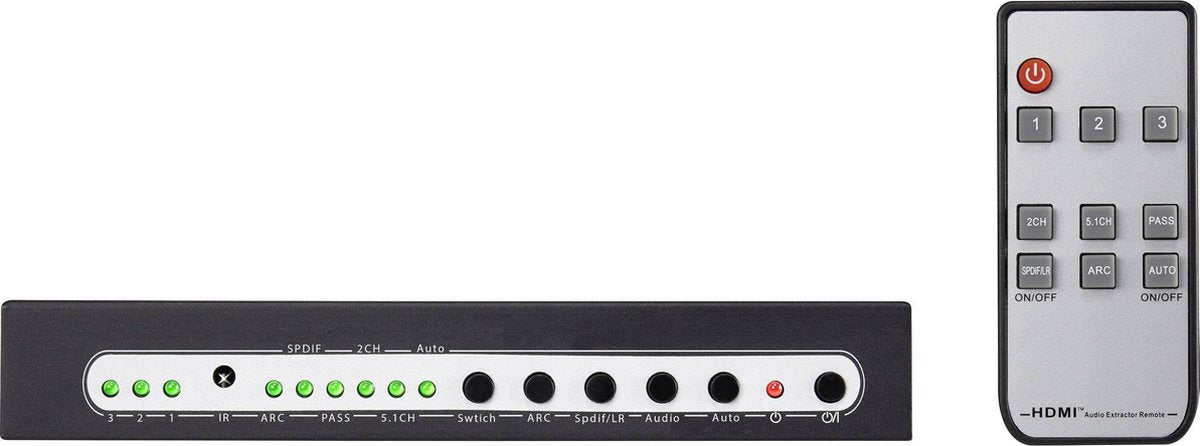 SpeaKa Professional SP-5441116 HDMI-Switch – 3-poorten voor UHD 4K & 3D-weergave met afstandsbediening en ARC