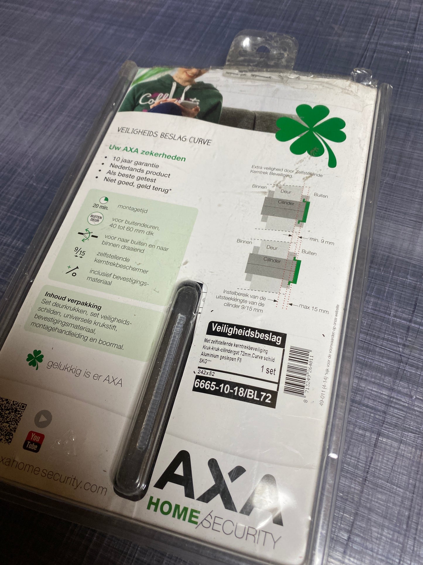 Axa Curve Plus Veiligheidsbeslag kruk Blok PC72 anti-kerntrek